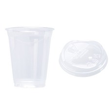 東亞包裝 透明PET冰杯 + 飲用杯蓋組合, 410ml, 100套