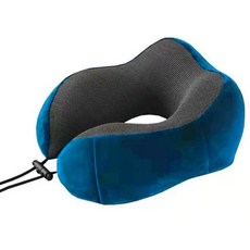 알파커머스 메모리폼 휴대용 여행용 목베개, 블루