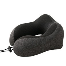 알파커머스 여행용 기내 메모리폼 목베개 끈조절 통풍 커버 목쿠션, 진그레이