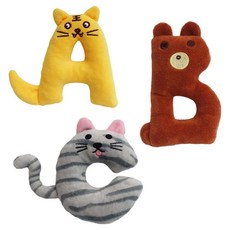 딩동펫 애니멀 알파벳 애착인형 강아지 봉제장난감 3종 세트, A, 1세트