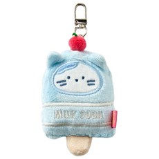 BUTTERSHOP Shop Sweet Sweet牛奶貓咪冰淇淋中型鑰匙圈, 藍色, 1個