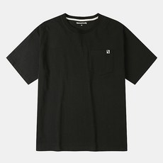 네파 남여공용 통기성 헤비 면 포켓 세미 오버핏 반팔 티셔츠