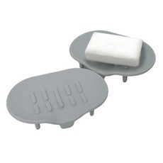 KAZT Silly Bath 柔軟矽膠肥皂架, 灰色, 2個