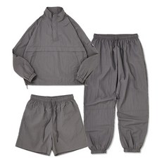 꼼소넛 남녀공용 하이넥 아노락 쓰리피스 풀 셋업 세트 CSOs-004