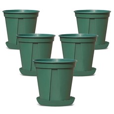 월드가드닝 다용도 뉴롱 슬릿 화분 5p + 받침 5p 세트, 무드그린, 1세트