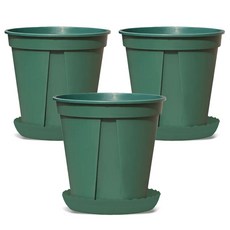 월드가드닝 과습방지 뉴 롱 슬릿 화분 3p + 받침 3p 세트, 무드그린, 1세트