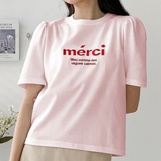 라라온 여성용 레터링 셔링 반팔 티셔츠 TSP391