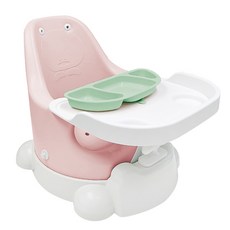 젤리맘 유아용 무나 부스터체어 + 트레이 + 카트 + 흡착식판 세트, 피치핑크(체어), 민트(식판)