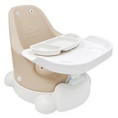 젤리맘 유아용 무나 부스터체어 + 트레이 + 카트 + 흡착식판 세트, 앰버베이지(체어), 화이트(식판)