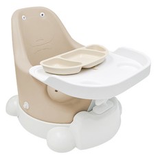젤리맘 유아용 무나 부스터체어 + 트레이 + 카트 + 흡착식판 세트, 앰버베이지(체어), 크림베이지(식판)