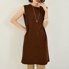 ATTERLIC 四季居家服寬鬆版無袖連身裙 03630B 含大尺碼, 咖啡色
