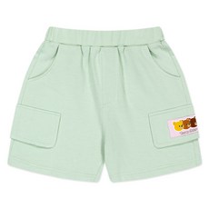 milkmile 兒童透氣三隻小熊點綴工裝四分褲