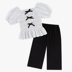 WALTONKIDS 女童涼感透氣度假短版上衣 + 寬褲套裝