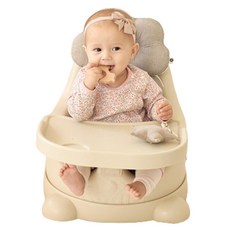 essian P Edition 嬰兒椅 Mono Cloud 枕頭 + 襯墊組合, 香草色(椅子), 香草色(托盤), 秋棕色(布料)