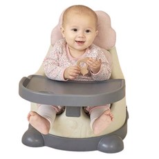 essian P Edition Mono Cloud 枕頭 + 襯墊 + 嬰兒椅組合, 香草色(椅子), 海豚灰(托盤), 夕陽粉(布料)