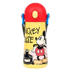 LILFANT 童款背帶彈蓋式雙層不鏽鋼水壺, 米奇款, 460ml, 1個