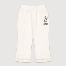 milkmile 兒童害羞兔斜紋靴型七分褲