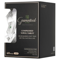 GuaranteedByVastly 竹纖維壓縮毛巾, 60入, 1盒