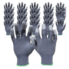 GUARDMAN PU 指尖塗層手套 M, 灰色, 20個