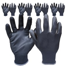 GUARDMAN PU 掌心塗層手套 L 雙手套組, 黑色, 10套