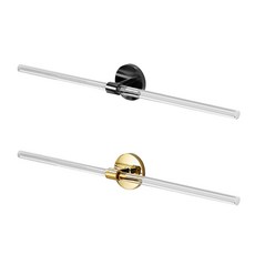 MONACO OLIVE 免鑽孔潔淨毛巾桿2件組, 金色, 黑色, 1套