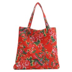 SORIDAL 女用Runka花朵圖案大尺寸環保方形托特包