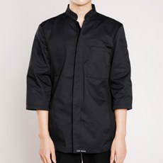 ChefBruno 襯衫式拉鍊四季七分袖廚師服