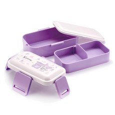 Skater PFLW4AG 便攜容器 600ml 雙層便當盒, 花朵酷洛米, 1個