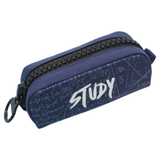 Ganjilife 大型拉鍊大容量筆袋 鉛筆盒, 藍色, 1個