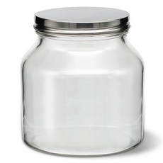 미르코리아 메탈글라스자 원형 유리 담금주병, 2L, 1개