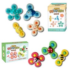 LET'S TOY 幼兒用吸附旋轉手搖鈴昆蟲朋友們 3種+海洋朋友們 4種組, 混色