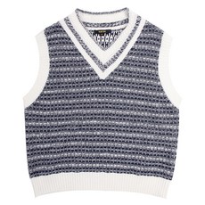 韓國 BLUETAIL 兒童橫紋提花棉質針織背心