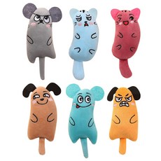 Kimmungnyang 貓咪絨毛貓薄荷安撫娃娃6件組, 混合色, 1套