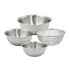 PUKO S186 不鏽鋼攪拌盆瀝水籃4件組, 攪拌盆 19cm + 攪拌盆 22cm + 攪拌盆 24cm + 瀝水籃 22cm, 1套
