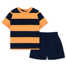 unifriend 兒童條紋五分袖上下套裝