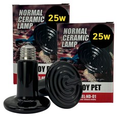 NOMOY PET 爬蟲類陶瓷平面加熱燈 25W ND-01, 2個, 黑色