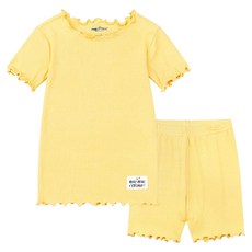 mollimelli friends 兒童亮面羅紋短袖三分居家套裝