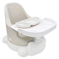 젤리맘 유아용 무나 부스터체어 + 트레이 + 카트 + 흡착식판 세트, 애쉬크림(체어), 화이트(식판)