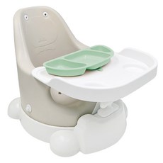 젤리맘 유아용 무나 부스터체어 + 트레이 + 카트 + 흡착식판 세트, 애쉬크림(체어), 민트(식판)