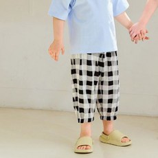 mollimelli friends 嬰兒格紋涼感八分褲