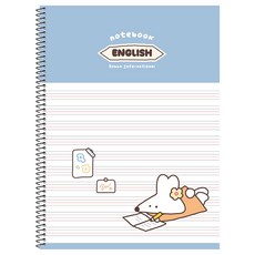 moong9 1000 Boba 線圈英文筆記本, 藍色, 10個