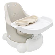 젤리맘 유아용 무나 부스터체어 + 트레이 + 카트 + 흡착식판 세트, 애쉬크림(체어), 크림베이지(식판)