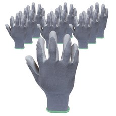 GUARDMAN PU手掌塗層手套 雙手穿戴組 M, 灰色, 10組