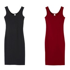 페이퍼먼츠 슬림 민소매 베이직 원피스 2p 세트 09068 B 빅사이즈 포함