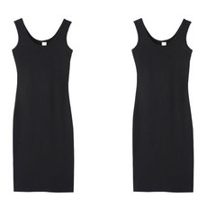 페이퍼먼츠 슬림 민소매 베이직 원피스 2p 세트 09068 B 빅사이즈 포함