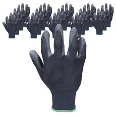 GUARDMAN PU手掌塗層手套 雙手穿戴組 M, 黑色, 10組