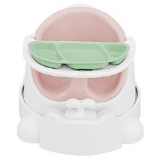 jellymom 幼兒用Wise椅+推車+吸盤餐盤組, 桃紅色(椅子）、薄荷綠(盤子）, 1組