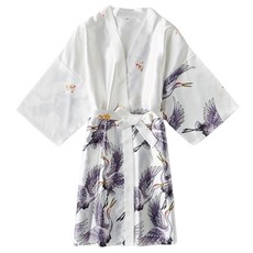 Sonio 東方風絲質睡衣浴袍 XL, 1個, 01 白色