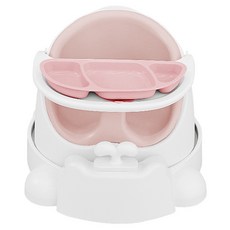 jellymom 幼兒用Wise Chair + 推車 + 吸附式餐盤組, 蜜桃粉(椅子), 粉色(餐盤), 1套