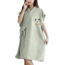 Sonio 綁帶微笑睡衣浴袍 單一尺寸, 1個, 14 綠色 短袖